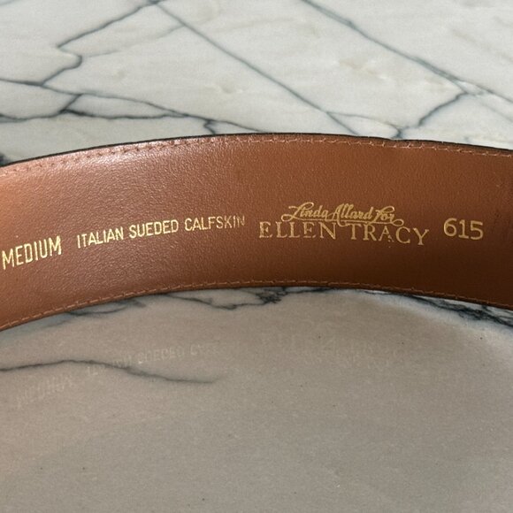 Vintage Ellen Tracy Italian Sueded Calfskin Belt - Medium - Picture 4 of 4